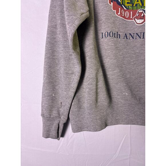 Y2K INDIANA BASEBALL Cleveland 100th Anniversary 1901-2001 Gray Sweatshirt XL - Picture 3 of 3